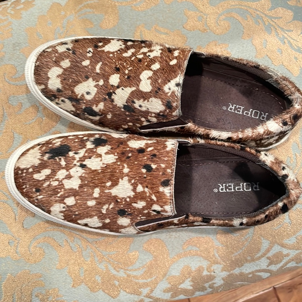 Roper cowhide slip on sneakers. Super cute!